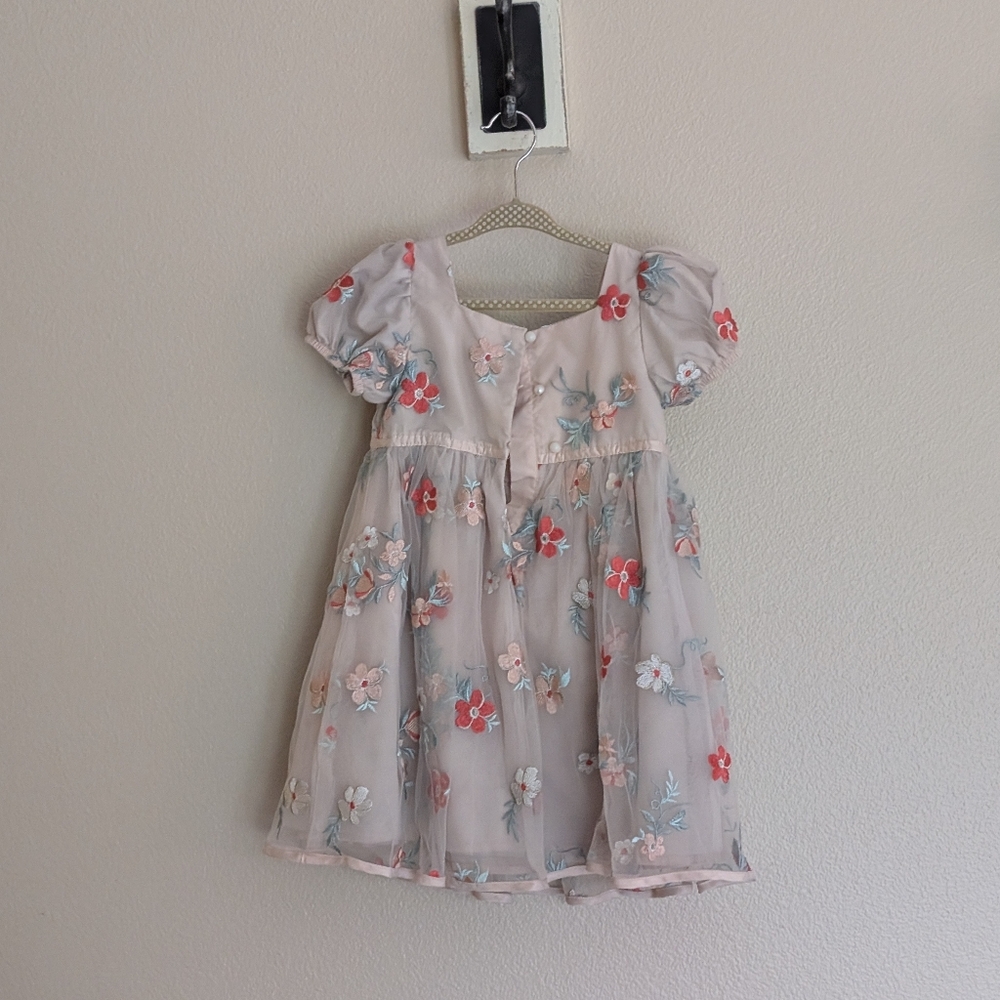 Christian Siriano Girls Special Occasion Dress Tulle Embroidered Floral 4T - Picture 5 of 5